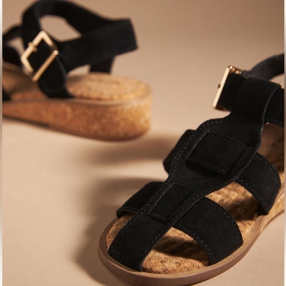 Kelsi Dagger Fisherman Suede Brooklyn Deluxe Strappy Wedge Sandal 7 8 - Picture 7 of 9